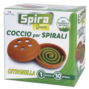  Coccio + 10 Spirali agli oli essenziali antizanzara Spira Green