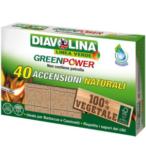 Accendifuoco Green Power 40 accensioni naturali Diavolina 