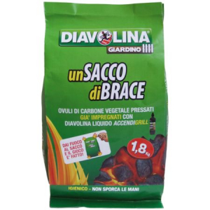 Carbone vegetale Sacco Brace 1,8kg Diavolina
