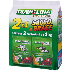 Carbone Vegetale Sacco Brace 2 x 1kg Diavolina