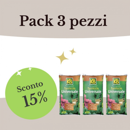 Pack 3 Terriccio Universale Substrati Misti KB